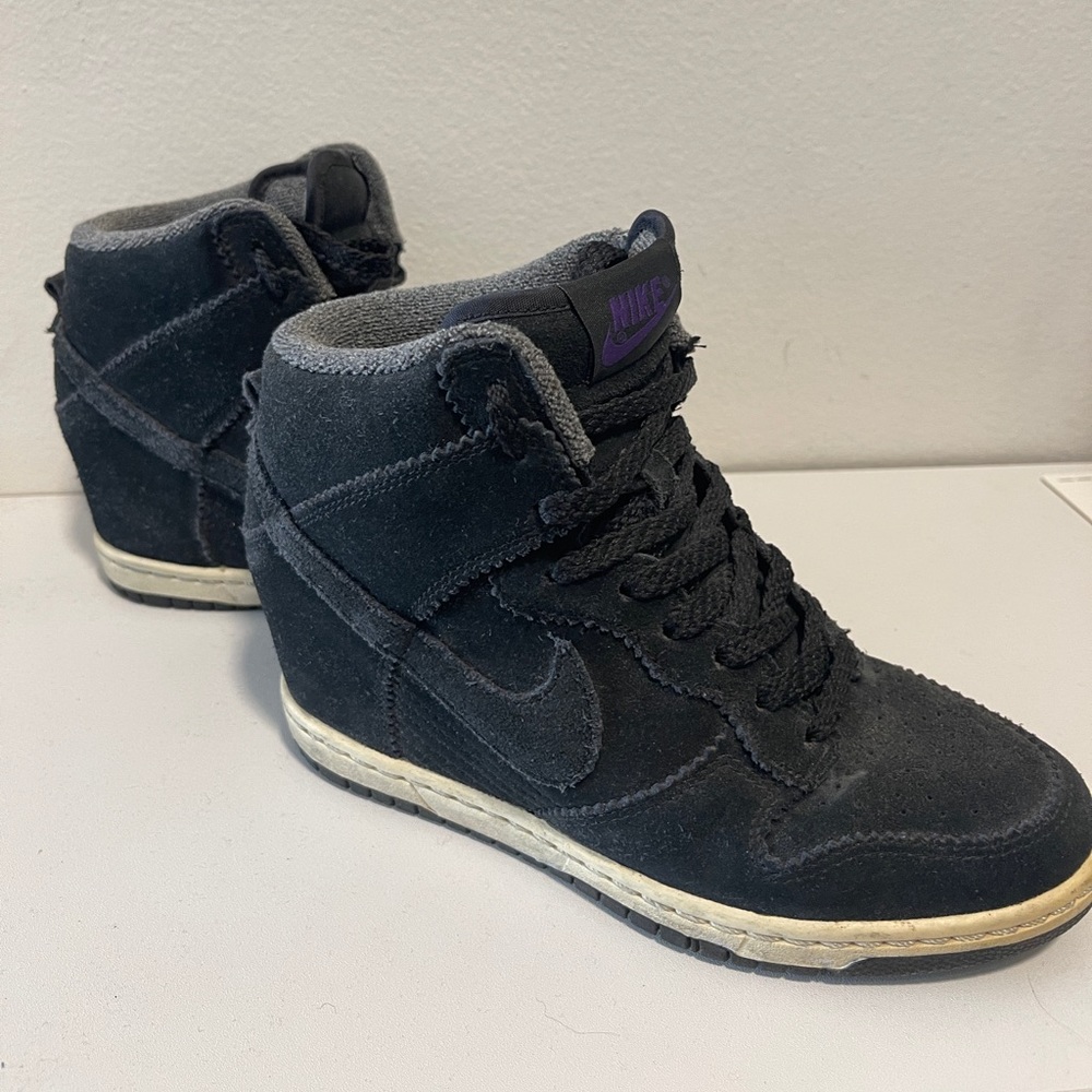 Nike Black Suede Dunk Ski Hi Wedge Sneaker Women's 6.5